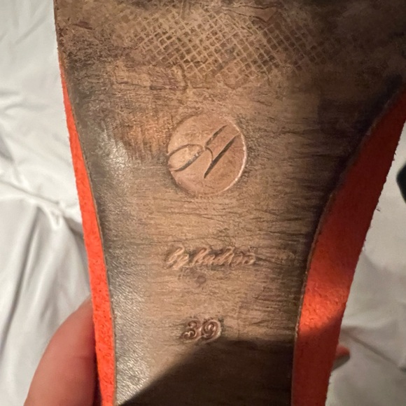 H by Hudson Snake Print Orange Ankle Boots 8 - Picture 5 of 5